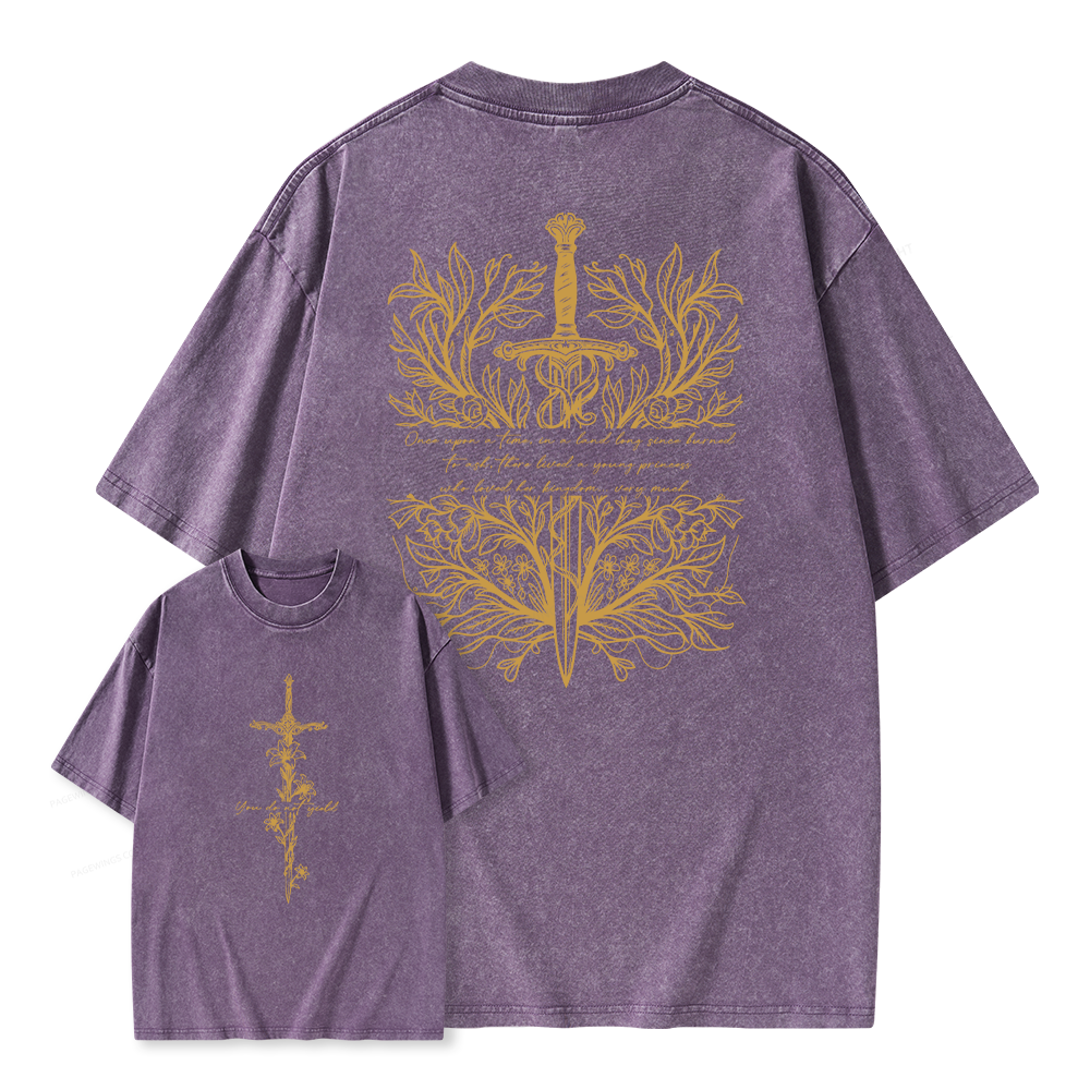 Pagewing Reading Fantasy Bookish Unisex Washed T-shirt