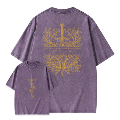 Pagewing Reading Fantasy Bookish Unisex Washed T-shirt