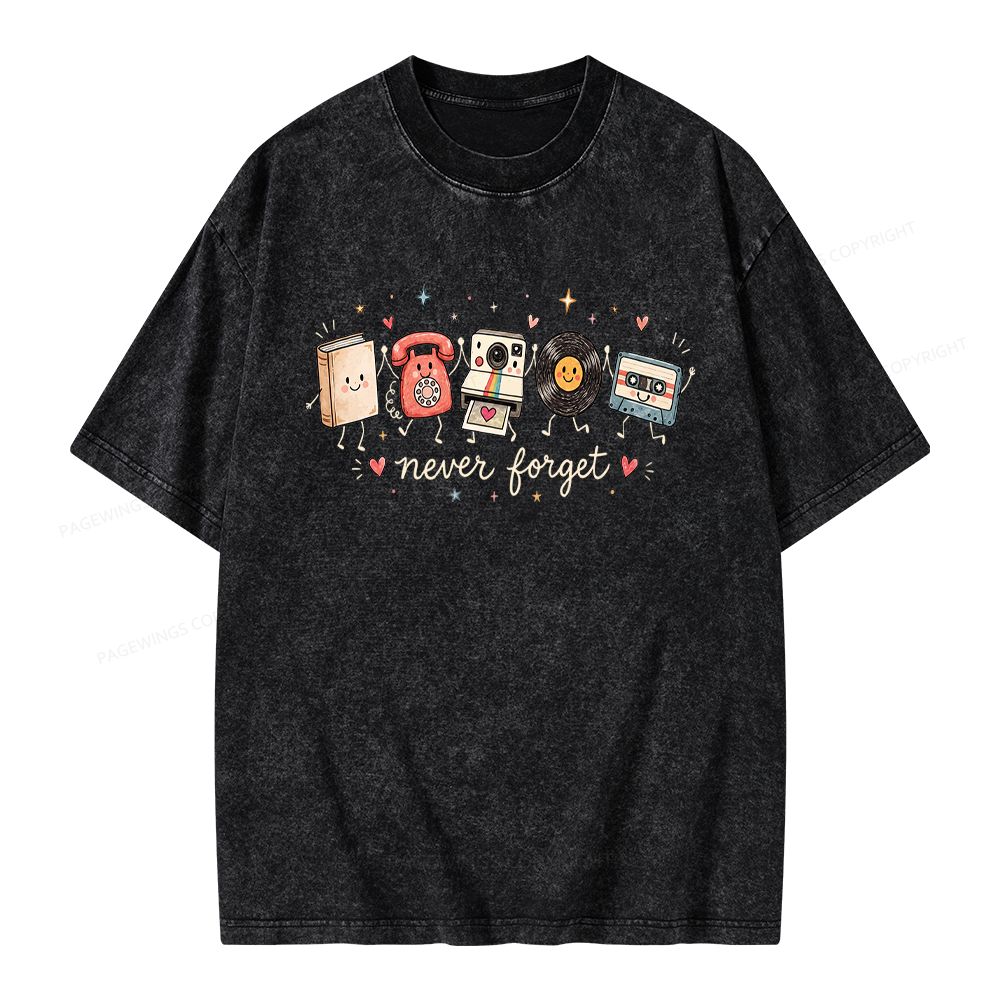 Pagewing Never Forget Unisex Washed T-shirt