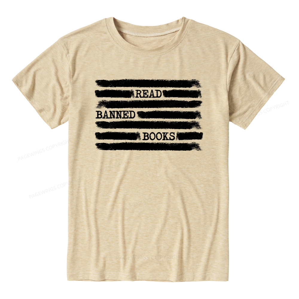 Pagewings Soft Read Banned Books Bookish Unisex Heather T-Shirt