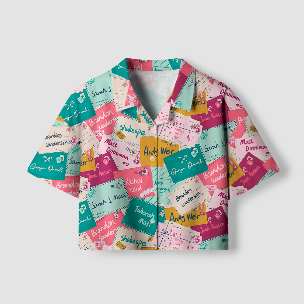 Pagewings Reading Books Women's Camp Shirt