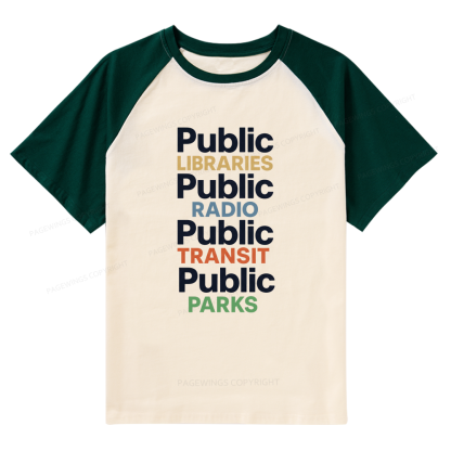 Pagewings Public Libraries 15687 Bookish Raglan T-shirt