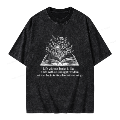 Pagewing Reading Quote Unisex Washed T-shirt