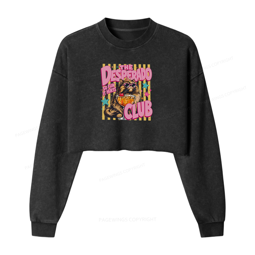 Pagewings Desperado Club Washed Crop Sweatshirt