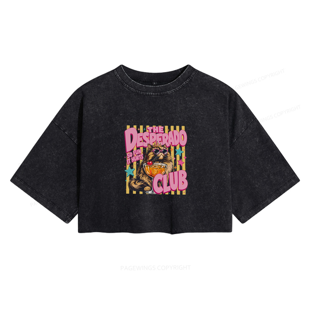 Pagewings Desperado Club Women's Washed Cropped T-shirt