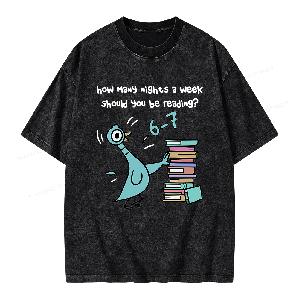 Pagewing Book Lover Librarian Unisex Washed T-shirt