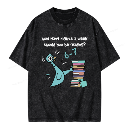 Pagewing Book Lover Librarian Unisex Washed T-shirt