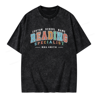 Pagewing Personalized Reading Unisex Washed T-shirt