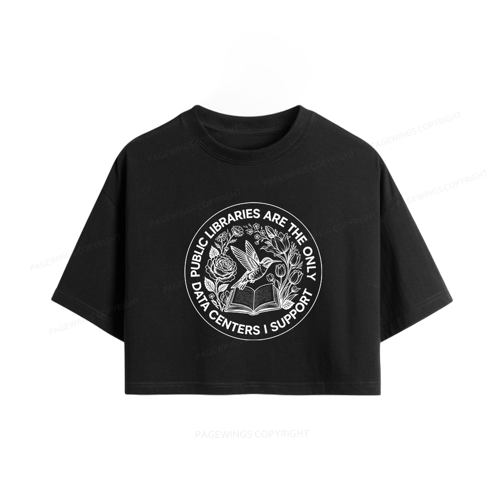Pagewing Public Libraries16091 Book Women Crop Tops