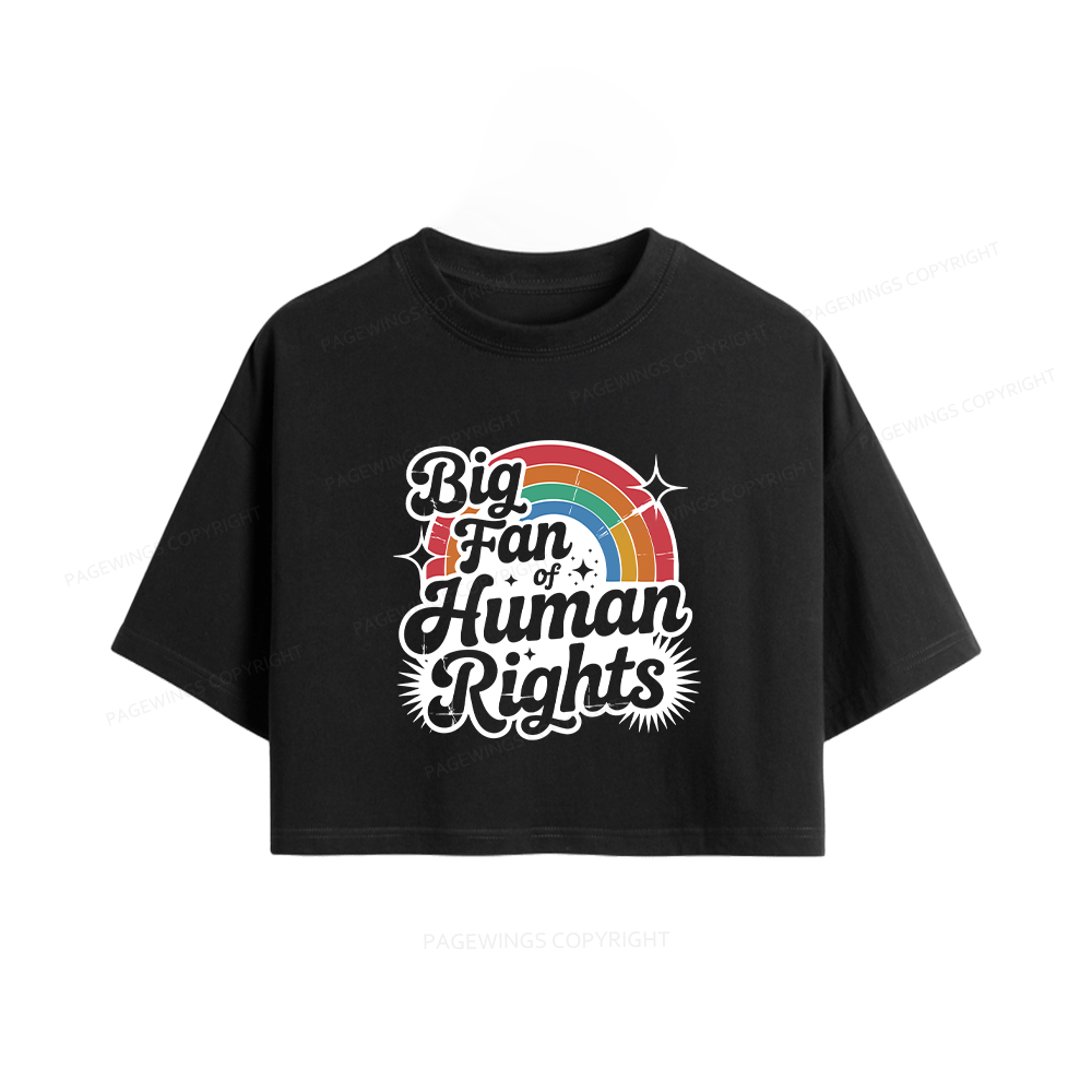 Pagewings Big Fan of Human Rights15985 Book Women Crop Tops