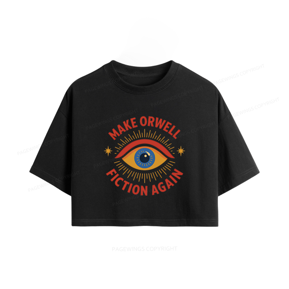 Pagewings Dystopia Quote16117 Book Women Crop Tops