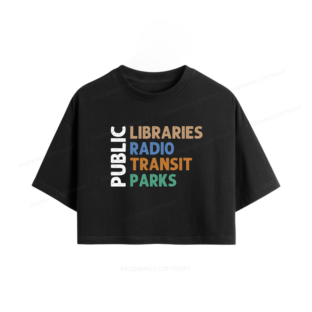 Pagewings Public Libraries16055 Book Women Crop Tops