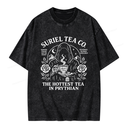 Pagewing Reading Fantasy Bookish Unisex Washed T-shirt