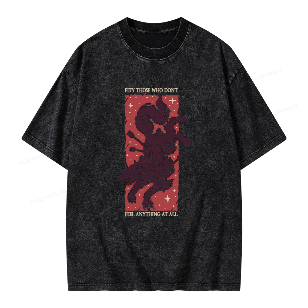 Pagewing Reading Fantasy Bookish Unisex Washed T-shirt
