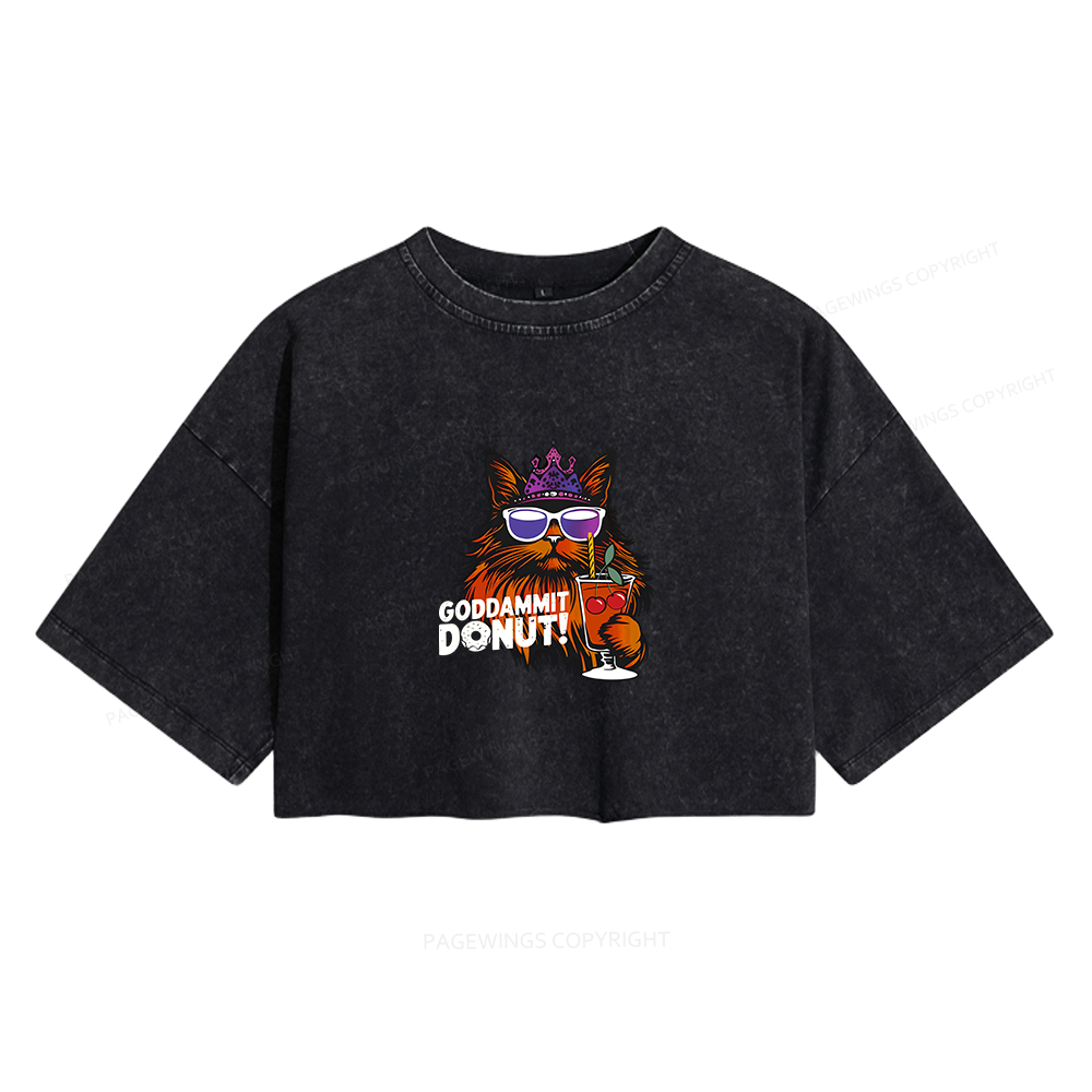 Pagewings Sci-Fi Bookish Women's Washed Cropped T-shirt