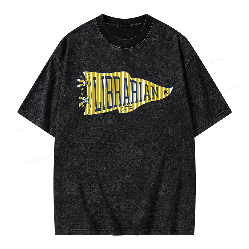 Pagewing School Librarian Unisex Washed T-shirt