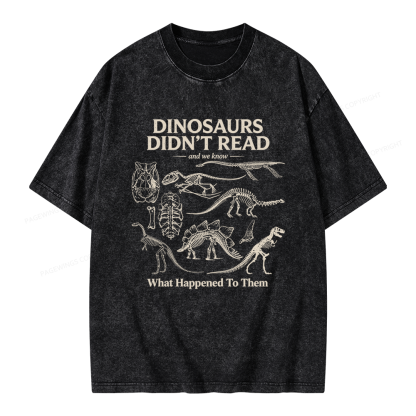 Pagewings Dinosaurs Didn’t Read Unisex Washed T-shirt