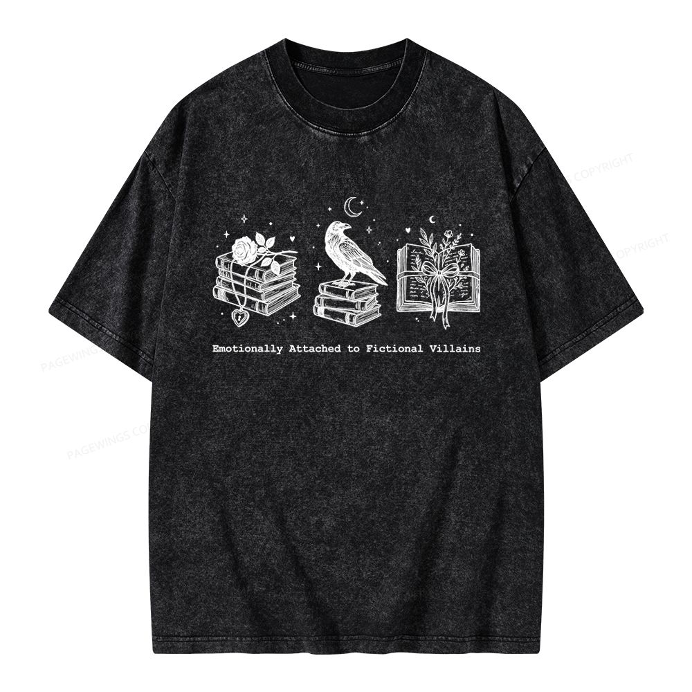 Pagewings Dark Romance Reader Unisex Washed T-shirt