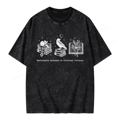 Pagewings Dark Romance Reader Unisex Washed T-shirt