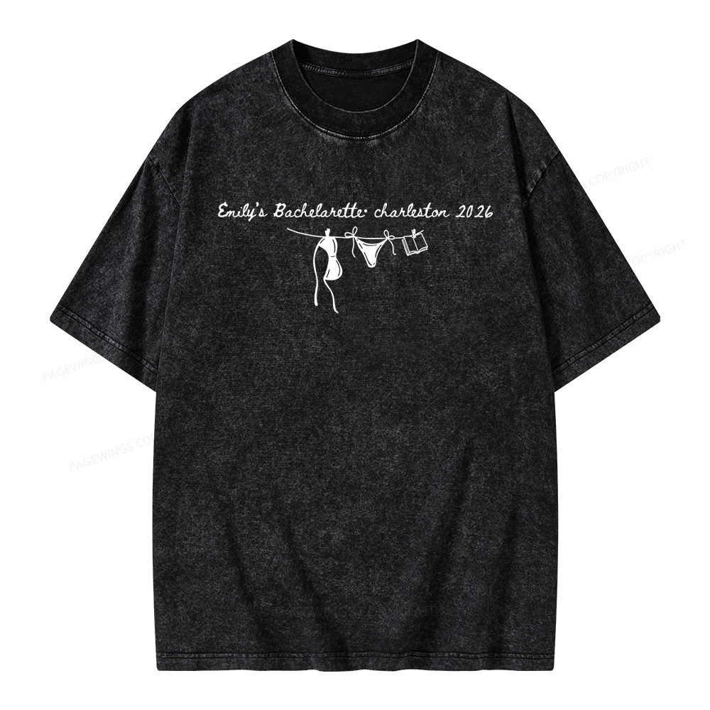 Pagewings Personalized Beach Party Unisex Washed T-shirt