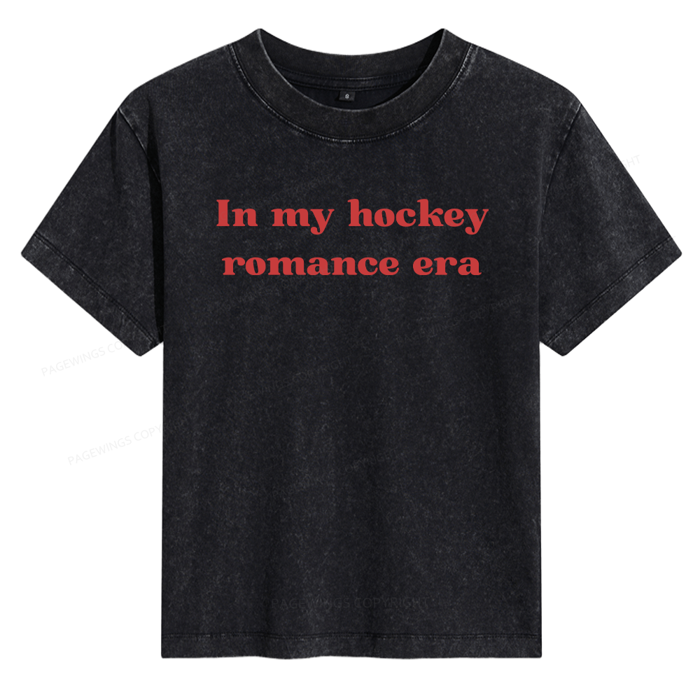 Pagewings Hockey Romance 15930 Bookish Women's Washed T-shirt