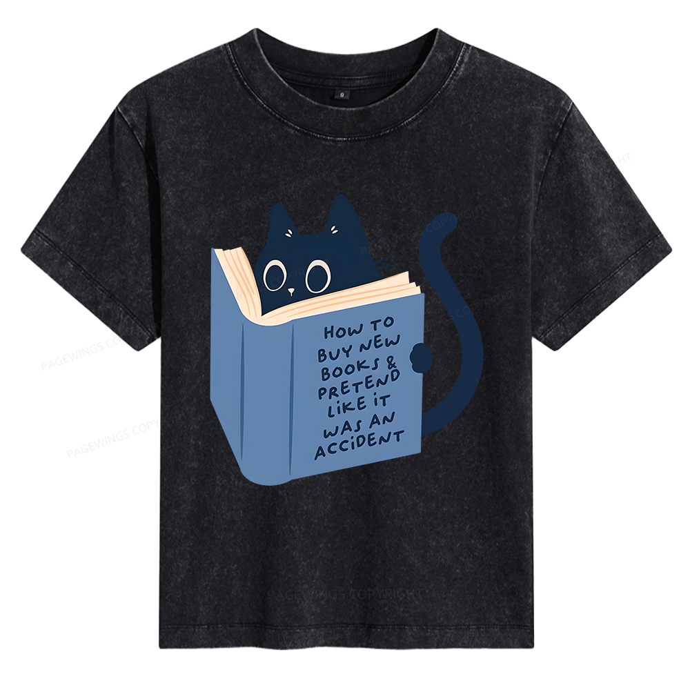 Pagewings How To Buy New Books 10226 Bookish Women's Washed T-shirt