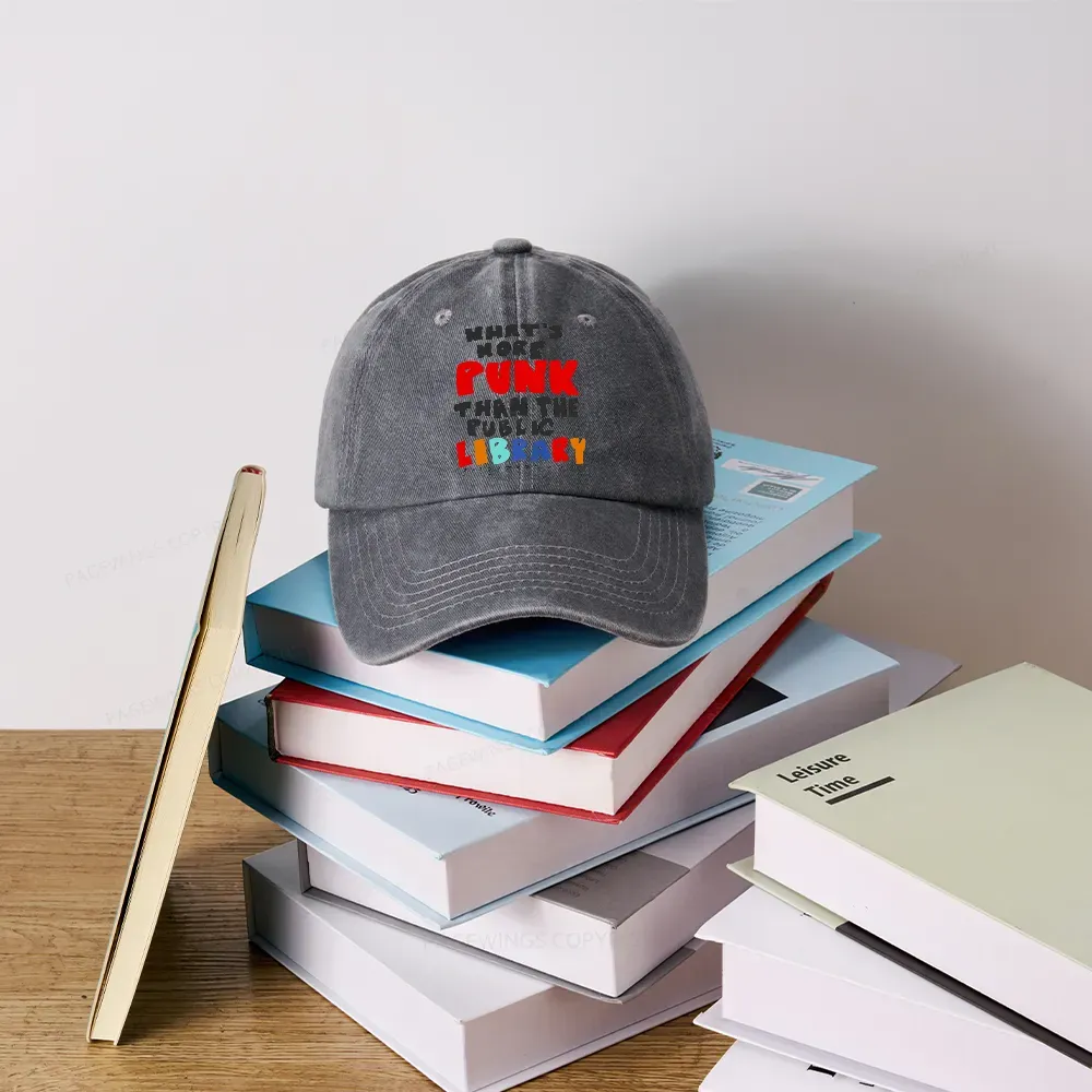 Pagewings What's More Punk Than The Public Library Washed Cap