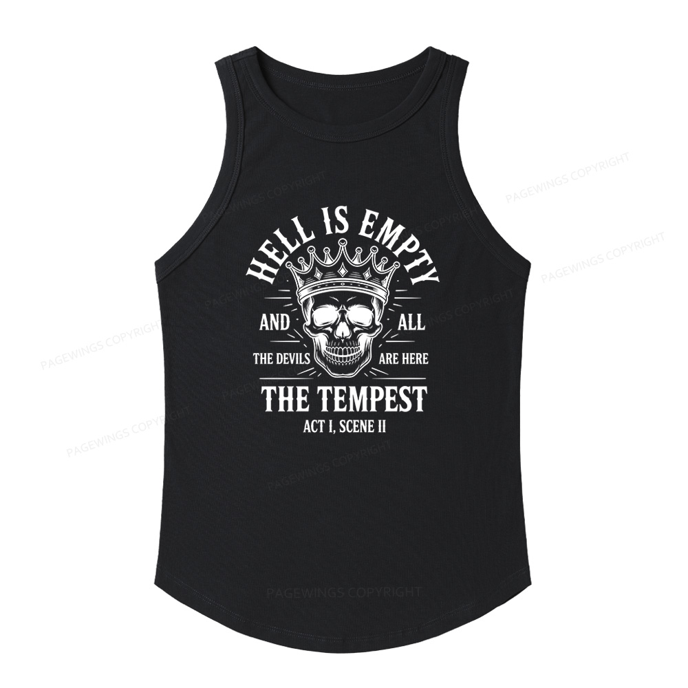 Pagewings Slim Fit Hell is Empty and All The Devils are Here Women's Fitted Tank Top 