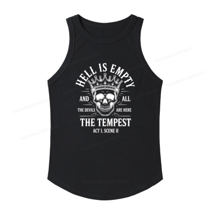 Pagewings Slim Fit Hell is Empty and All The Devils are Here Women's Fitted Tank Top 