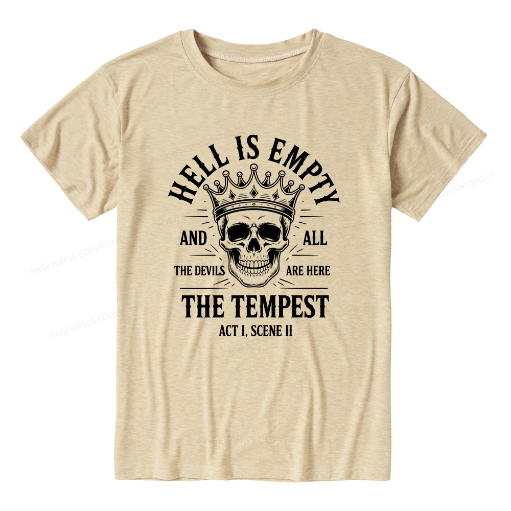 Pagewings Hell is Empty and All The Devils are Here Bookish Unisex Heather T-Shirt