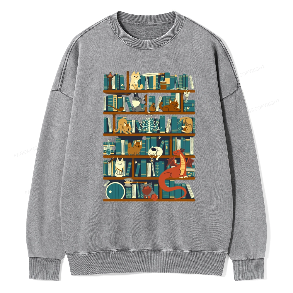 Pagewings Library of the Ring Unisex Washed Sweatshirt