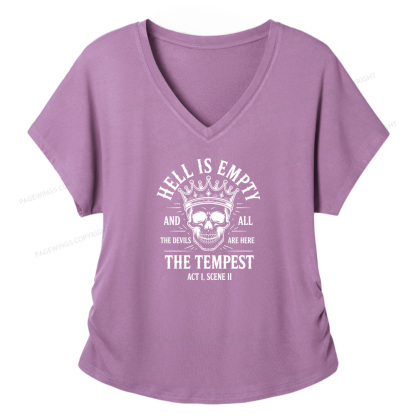 Pagewings Hell is Empty and All The Devils are Here Soft Women's Modal V-neck T-shirt  