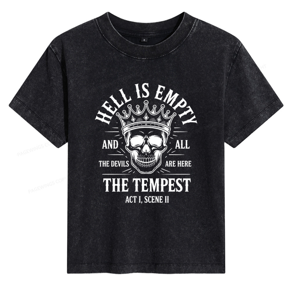 Pagewings Hell is Empty and All The Devils are Here Bookish Women's Washed T-shirt