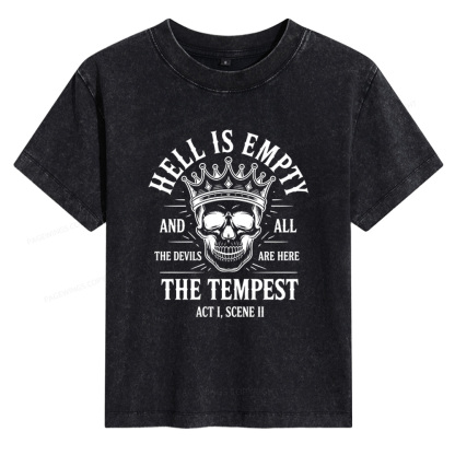Pagewings Hell is Empty and All The Devils are Here Bookish Women's Washed T-shirt