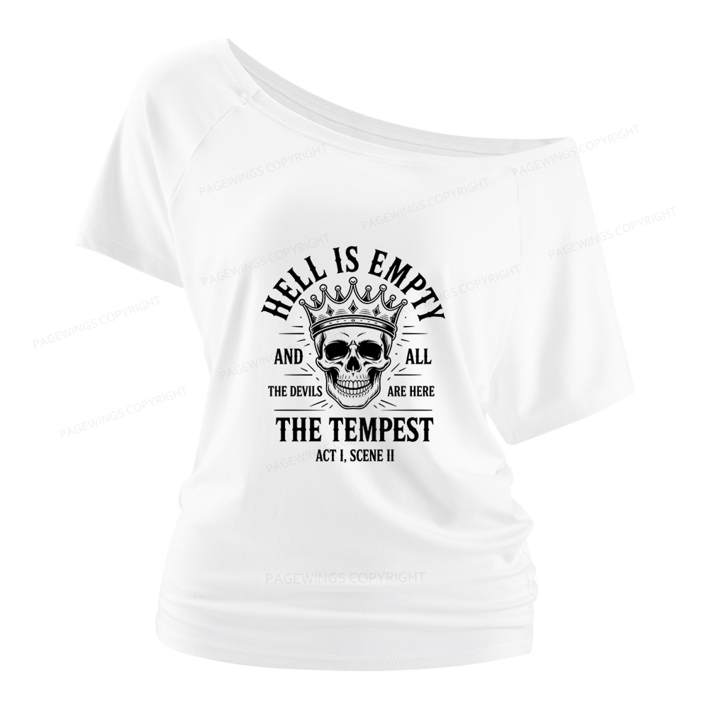 Pagewings Hell is Empty and All The Devils are Here Women Off Shoulder T-shirts