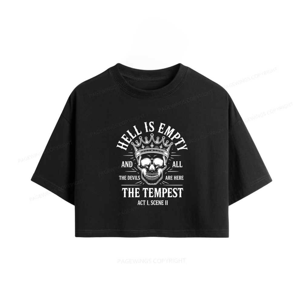 Pagewings Hell is Empty and All The Devils are Here Book Women Crop Tops