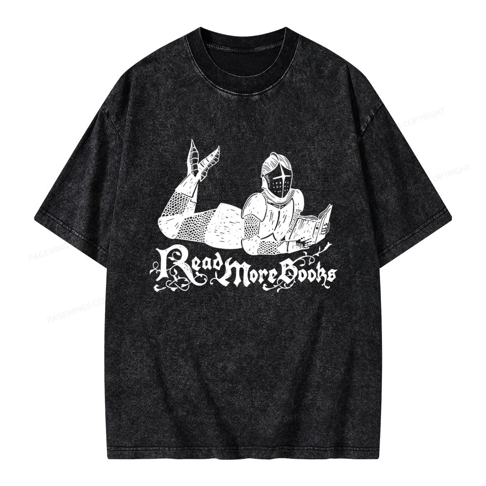 Pagewings Read More Books Unisex Washed T-shirt