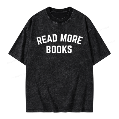 Pagewings Read More Books Unisex Washed T-shirt
