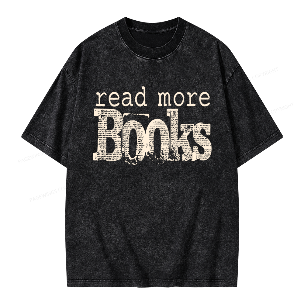 Pagewings Read More Books Unisex Washed T-shirt
