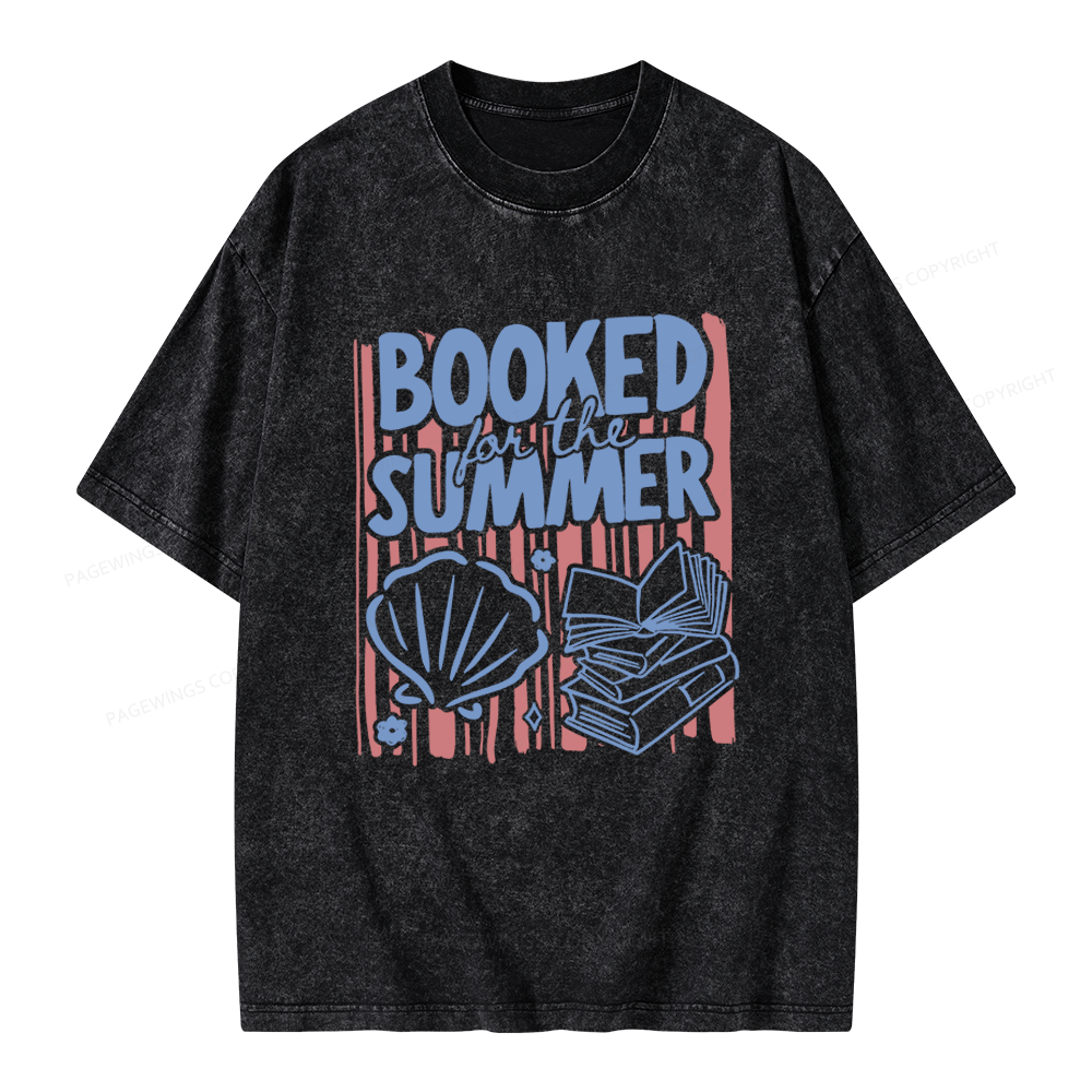 Pagewings Booked for the Summer Unisex Washed T-shirt