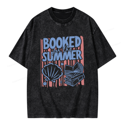 Pagewings Booked for the Summer Unisex Washed T-shirt