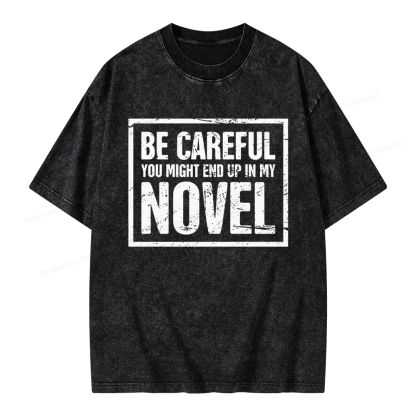 Pagewings Funny Novelist Writer Unisex Washed T-shirt