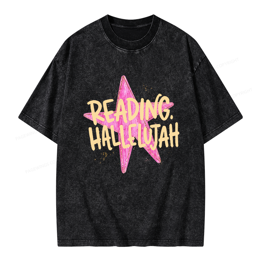 Pagewings Reading Hallelujah Unisex Washed T-shirt