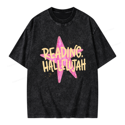 Pagewings Reading Hallelujah Unisex Washed T-shirt