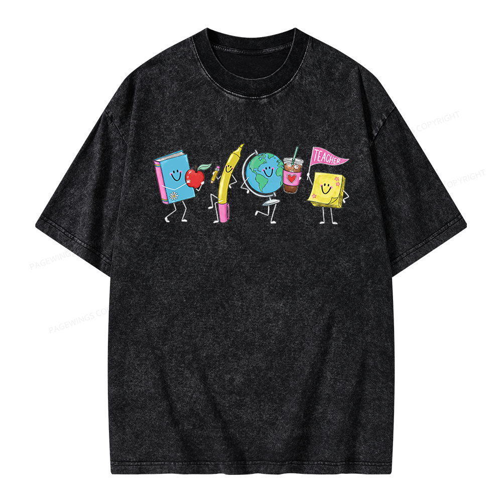 Pagewings Back to School Unisex Washed T-shirt
