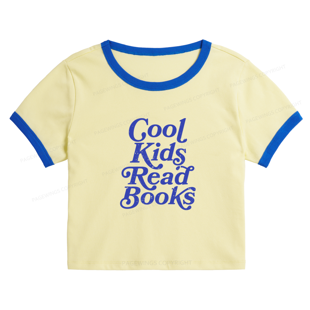 Pagewings Cool Kids Read Books 11346 Bookish Baby Tee Cropped Ringer T-Shirt