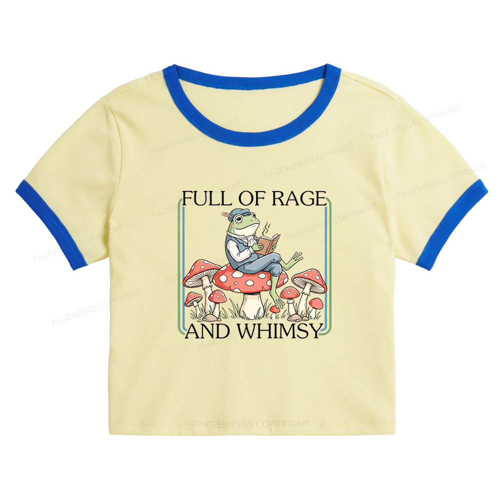 Pagewings Full Of Rage and Whimsy 15482 Bookish Baby Tee Cropped Ringer T-Shirt