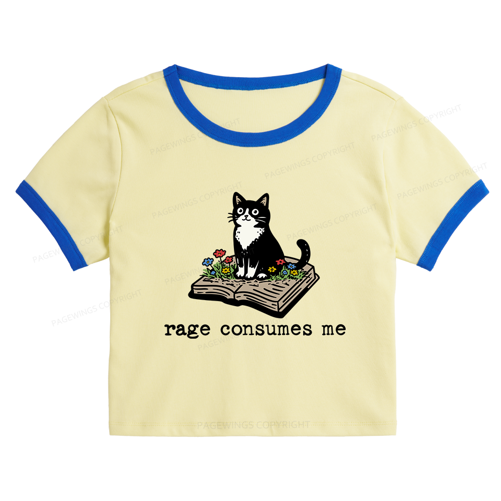 Pagewings Rage Consumes Me 14671 Bookish Baby Tee Cropped Ringer T-Shirt