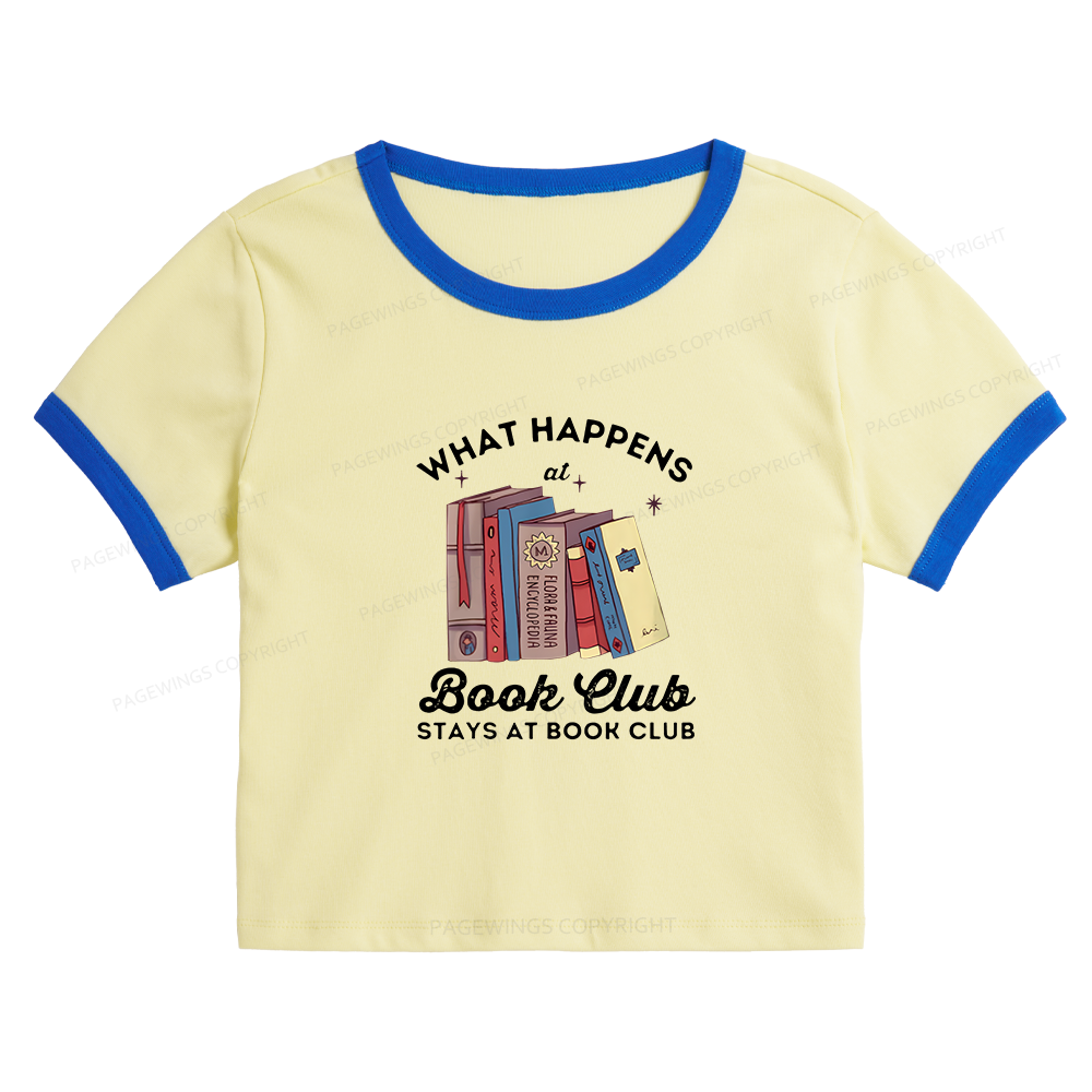 Pagewings Stays At Book Club Book 10098 Bookish Baby Tee Cropped Ringer T-Shirt