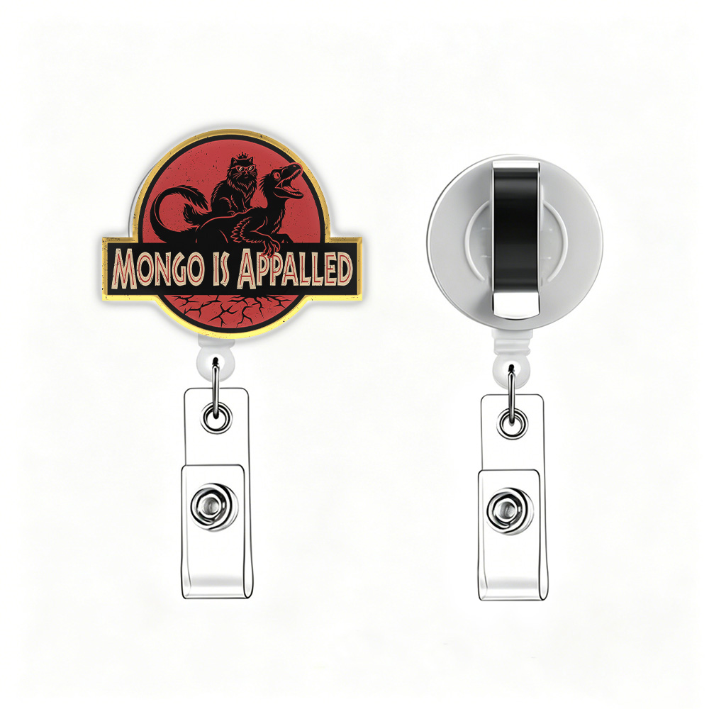 Pagewings Reading Sci‑Fi Raptor Lovers Acrylic Badge Clip